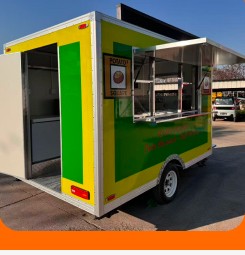 Outdoor mobile food trucks have become a new trend in European street dining