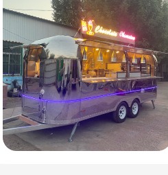 New 5m Mirror Stainless Steel Airstream Food Trailer Launched for Global Markets